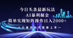 （12610期）今日头条最新掘金玩法，轻松矩阵日入2000+-中创网_分享创业项目_助您在家赚钱
