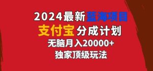2024最新蓝海项目,支付宝分成计划,独家顶级玩法,无脑自动剪辑,-中创网_分享创业项目_助您在家赚钱