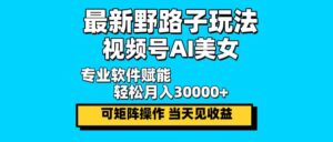 （12798期）最新野路子玩法，视频号AI美女，当天见收益，轻松月入30000＋-中创网_分享创业项目_助您在家赚钱