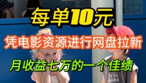 凭借电影资源进行网盘拉新,每单可得 10 元收益-中创网_分享创业项目_助您在家赚钱