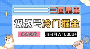 2024视频号三国冷门赛道掘金,条条视频爆款,操作简单轻松上手,新手小白也能月入1w-中创网_分享创业项目_助您在家赚钱