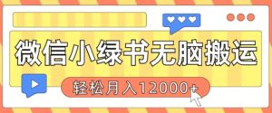 微信小绿书无脑搬运,复制粘贴原创作品,每天30分钟,月轻松过W-中创网_分享创业项目_助您在家赚钱