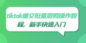 tiktok推文批量混剪操作教程，新手快速入门-中创网_分享创业项目_助您在家赚钱