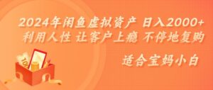 2024年闲鱼虚拟资产 日入几张 利用人性 让客户上瘾 不停地复购-中创网_分享创业项目_助您在家赚钱