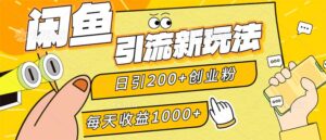 (12680期)闲鱼引流新玩法,日引200+创业粉,每天稳定1000+收益(适合居家创业)-中创网_分享创业项目_助您在家赚钱