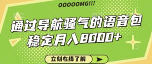 骚气的导航语音包,自用的同时还可以作为项目操作,月入8000+-中创网_分享创业项目_助您在家赚钱