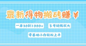 最新得物搬砖,零基础小白轻松上手,一单30—1k+,操作简单,多号矩阵快速放大变现-中创网_分享创业项目_助您在家赚钱