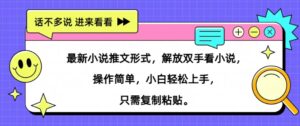 最新小说推文形式,解放双手看小说, 操作简单,小白轻松上手,只需复制粘贴-中创网_分享创业项目_助您在家赚钱