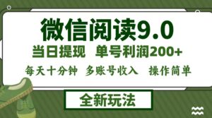 （12575期）微信阅读9.0新玩法，每天十分钟，单号利润200+，简单0成本，当日就能提…-中创网_分享创业项目_助您在家赚钱
