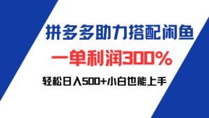 (12711期)拼多多助力配合闲鱼 一单利润300% 轻松日入500+ 小白也能轻松上手-中创网_分享创业项目_助您在家赚钱