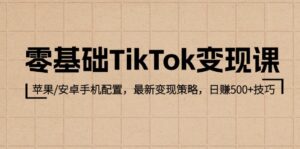 零基础TikTok变现课：苹果/安卓手机配置，最新变现策略，日赚500+技巧-中创网_分享创业项目_助您在家赚钱