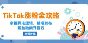 (12688期)TikTok涨粉全攻略:掌握算法逻辑,精准发布,粉丝数飙升百万-中创网_分享创业项目_助您在家赚钱