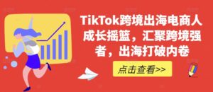 TikTok跨境出海电商人成长摇篮,汇聚跨境强者,出海打破内卷-中创网_分享创业项目_助您在家赚钱