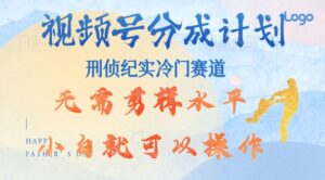 视频号分成计划视刑侦纪赛道领域，新手小白轻松月入过W【类似于犯罪纪录片】-中创网_分享创业项目_助您在家赚钱