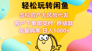 (12776期)轻松玩转闲鱼 虚拟资产无风险代发 客户下单即交付 秒结款 高复购率 日…-中创网_分享创业项目_助您在家赚钱