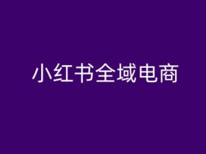 小红书全域电商，小红书电商教程-中创网_分享创业项目_助您在家赚钱