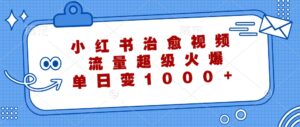 小红书治愈视频，流量超级火爆，单日变现1000+-中创网_分享创业项目_助您在家赚钱