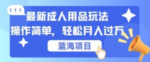 最新成人用品项目玩法，操作简单，动动手，轻松日入几张【揭秘】-中创网_分享创业项目_助您在家赚钱
