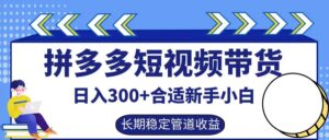 拼多多短视频带货日入300+,实操账户展示看就能学会-中创网_分享创业项目_助您在家赚钱