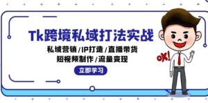 （12598期）Tk跨境私域打法实战：私域营销/IP打造/直播带货/短视频制作/流量变现-中创网_分享创业项目_助您在家赚钱