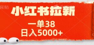 小红书拉新项目，一单38元，操作简单发发朋友圈就行-中创网_分享创业项目_助您在家赚钱