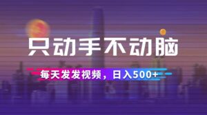 (12433期)只动手不动脑,每天发发视频,日入500+-中创网_分享创业项目_助您在家赚钱