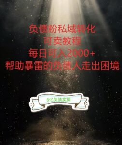 负债粉掘金计划,帮助负债者解决问题,债务规划,债务重组,最好的变现方式【揭秘】-中创网_分享创业项目_助您在家赚钱