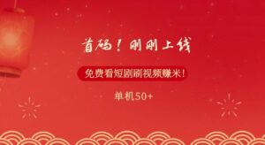 首码,刚刚上线,免费看短剧刷视频赚米,单机50+-中创网_分享创业项目_助您在家赚钱