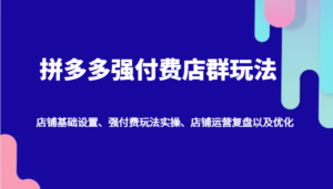 拼多多强付费店群玩法:店铺基础设置、强付费玩法实操、店铺运营复盘以及优化-中创网_分享创业项目_助您在家赚钱