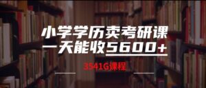 小学学历卖考研课程,一天收5600(附3541G考研合集)-中创网_分享创业项目_助您在家赚钱