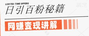最新闲鱼引流创业粉，日引100+，网创项目虚变现讲解【揭秘】-中创网_分享创业项目_助您在家赚钱