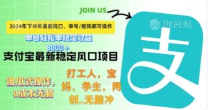 （12563期）下半年最新风口项目，支付宝最稳定玩法，0成本无脑操作，最快当天提现…-中创网_分享创业项目_助您在家赚钱