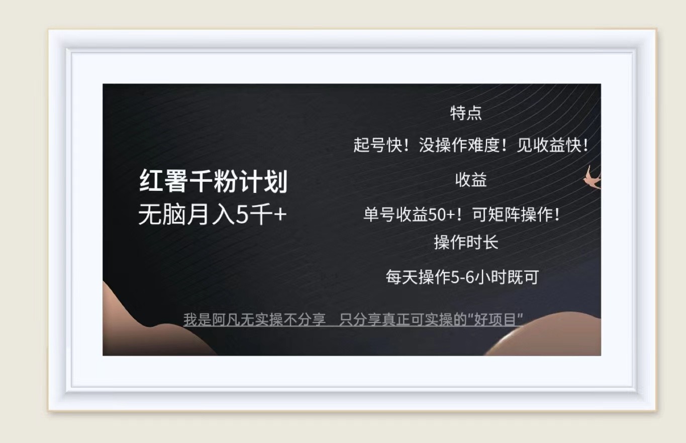 红薯千粉计划无脑月入5千+！既做既赚！-中创网_分享创业项目_助您在家赚钱