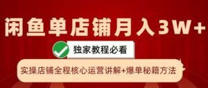 闲鱼单店铺月入3W+实操展示,爆单核心秘籍,一学就会【揭秘】-中创网_分享创业项目_助您在家赚钱
