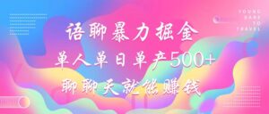 （12842期）语聊暴力掘金，聊聊天就能赚钱，小白也能无脑做，单人单日单产500+-中创网_分享创业项目_助您在家赚钱