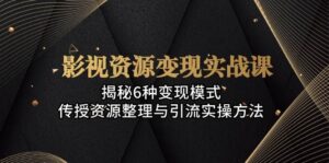 影视资源变现实战课:揭秘6种变现模式,传授资源整理与引流实操方法-中创网_分享创业项目_助您在家赚钱