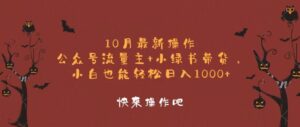 (12977期)10月最新操作,公众号流量主+小绿书带货,小白轻松日入1000+-中创网_分享创业项目_助您在家赚钱