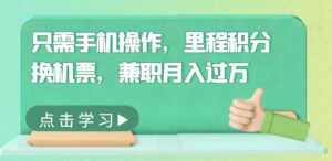 只需手机操作，里程积分换机票，兼职月入过万-中创网_分享创业项目_助您在家赚钱