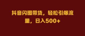 抖音闪图带货，轻松引爆流量，日入几张【揭秘】-中创网_分享创业项目_助您在家赚钱