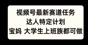 视频号最新赛道任务，达人特定计划，宝妈、大学生、上班族皆可做-中创网_分享创业项目_助您在家赚钱