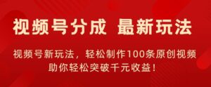 视频号新玩法，轻松制作100条原创视频，让你轻松突破千元收益!-中创网_分享创业项目_助您在家赚钱