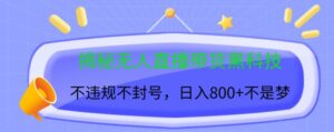 揭秘无人直播带货黑科技，不违规不封号，日入几张-中创网_分享创业项目_助您在家赚钱