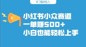 小红书小众赛道,一单收500+,小白也能轻松上手-中创网_分享创业项目_助您在家赚钱