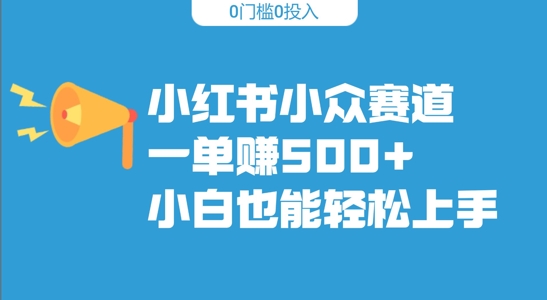 小红书小众赛道，一单收500+，小白也能轻松上手-中创网_分享创业项目_助您在家赚钱