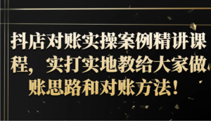 抖店对账实操案例精讲课程,实打实地教给大家做账思路和对账方法!-中创网_分享创业项目_助您在家赚钱
