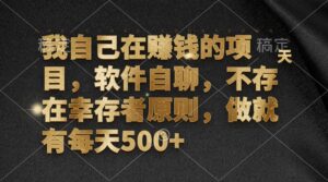 (12956期)我自己在赚钱的项目,软件自聊,不存在幸存者原则,做就有每天500+-中创网_分享创业项目_助您在家赚钱