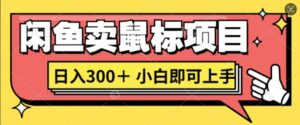 闲鱼卖鼠标项目日入3张,小白即可上手-中创网_分享创业项目_助您在家赚钱
