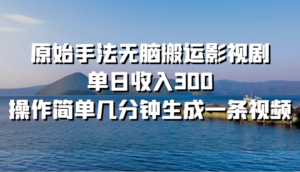 原始手法无脑搬运影视剧,单日收入300,操作简单几分钟生成一条视频-中创网_分享创业项目_助您在家赚钱
