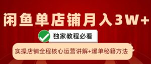 闲鱼单店铺月入3W+实操展示,爆单核心秘籍,一学就会-中创网_分享创业项目_助您在家赚钱
