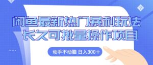 (12879期)闲鱼最新热门暴利玩法,动手不动脑 长久可批量操作项目-中创网_分享创业项目_助您在家赚钱